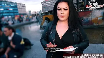 Gorda alemana BBW recogida en un casting callejero